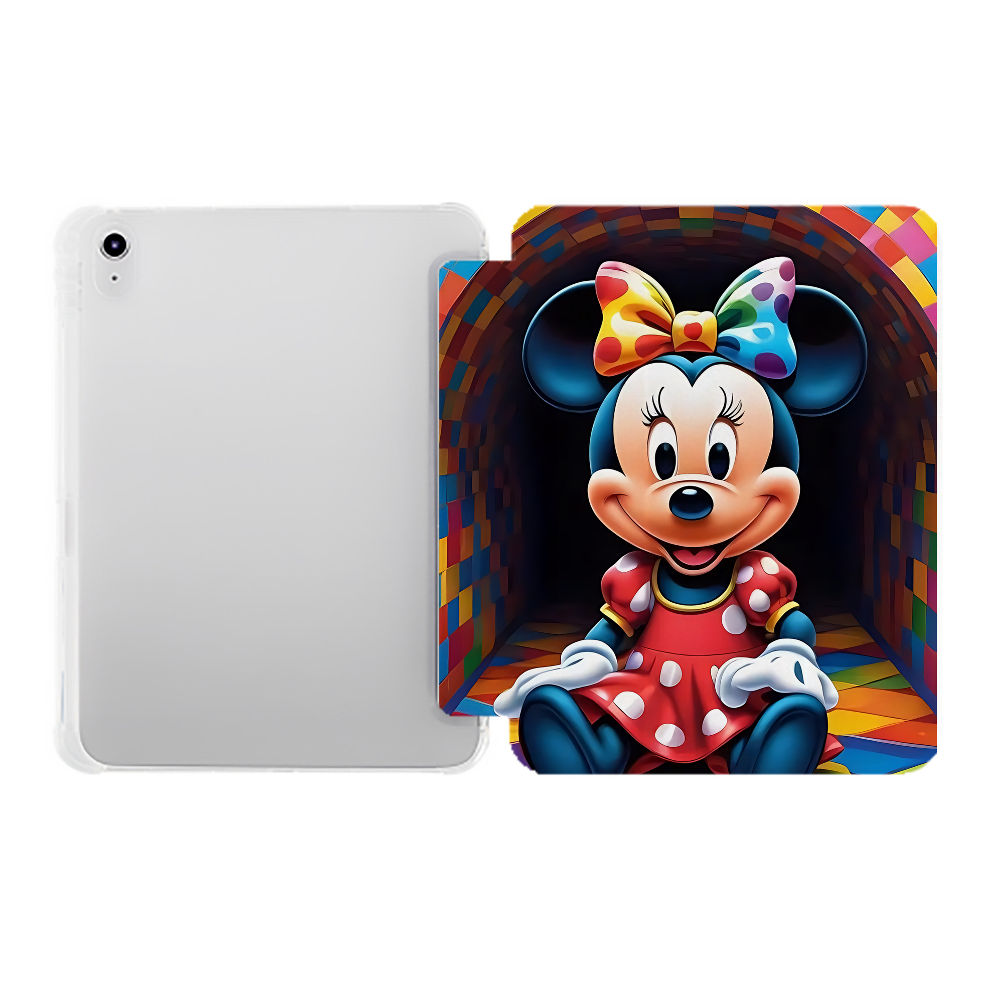 （画像用） ミッキーマウス Mickey Mouse IPad ケース ペン収納付き 三つ折りスタンド PUレザー×シリコン 対応機種9.5/10.5/10.9インチ